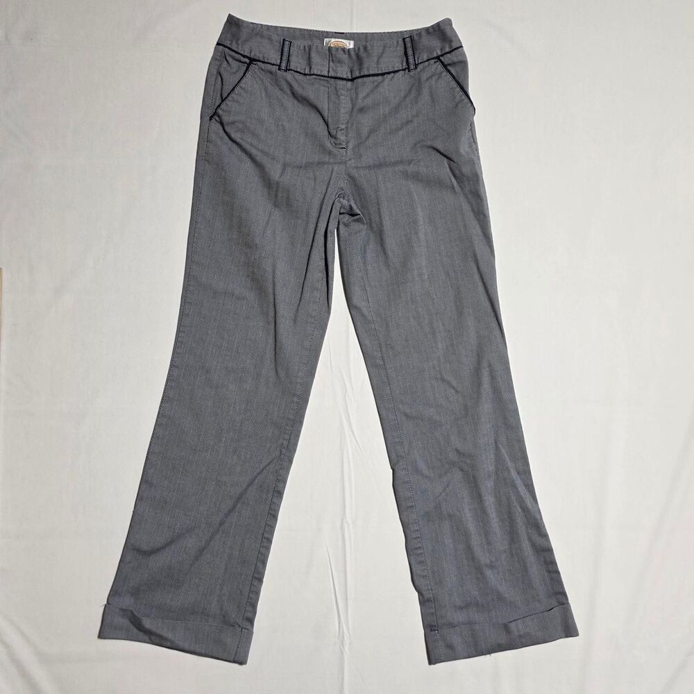 Talbots Navy/Gray Herringbone Stretch fit Pants Size 8